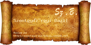 Szentgyörgyi Bazil névjegykártya